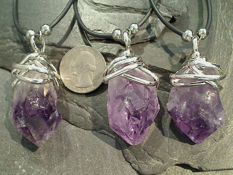 Amethyst Crystal Stone Pendant Reiki Healing & Crystal Healing Gemstone  Pendant for Spiritual Energy Hexagonal for